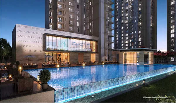 Sleek and modern residential high-rise building in the heart of Delhi
