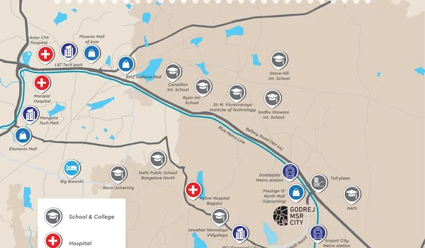 Featured Image of Godrej MSR City Phase 2 Location Map