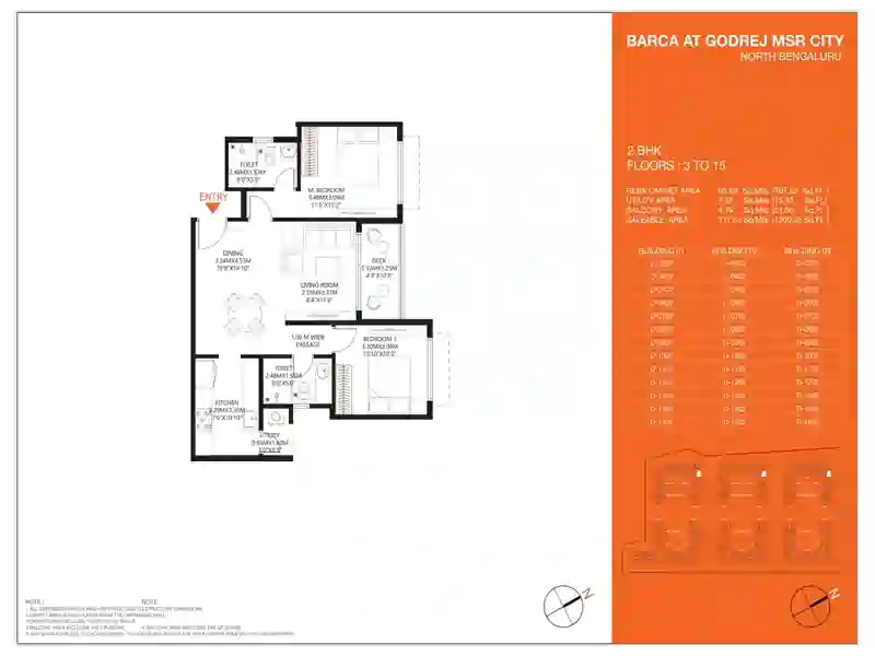 Featured Image of Godrej MSR City 2 BHK Floor Plan