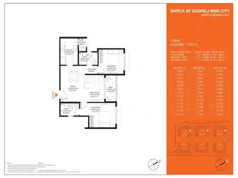 Featured Image of Godrej MSR City 2 BHK Floor Plan