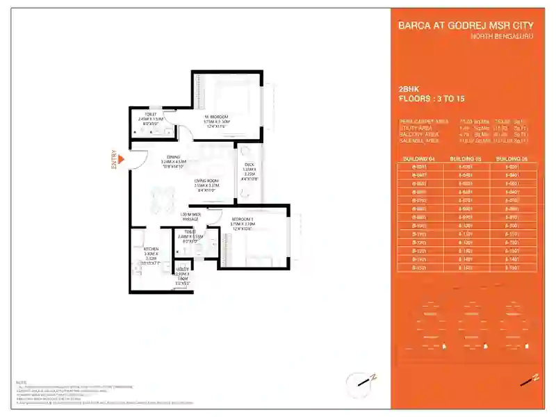 Featured Image of Godrej MSR City 2 BHK Floor Plan