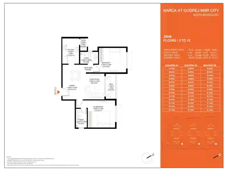 Featured Image of Godrej MSR City 2 BHK Floor Plan