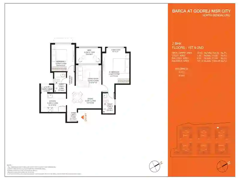 Featured Image of Godrej MSR City 2 BHK Floor Plan