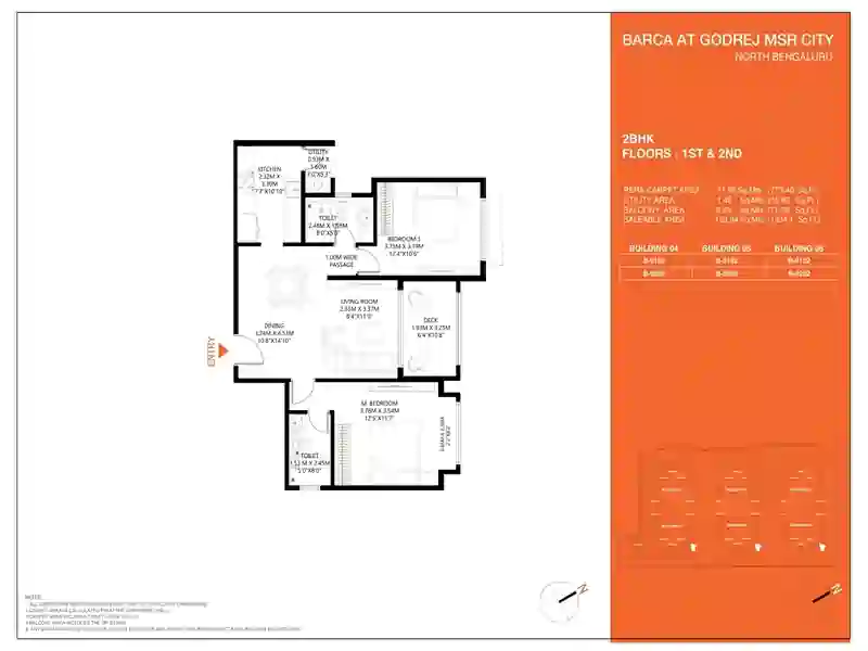 Featured Image of Godrej MSR City 2 BHK Floor Plan