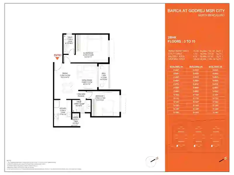 Featured Image of Godrej MSR City 2 BHK Floor Plan