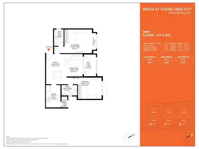 Featured Image of Godrej MSR City 2 BHK Floor Plan