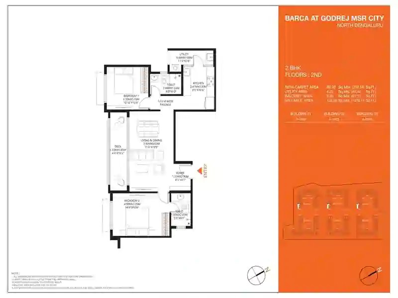 Featured Image of Godrej MSR City 2 BHK Floor Plan
