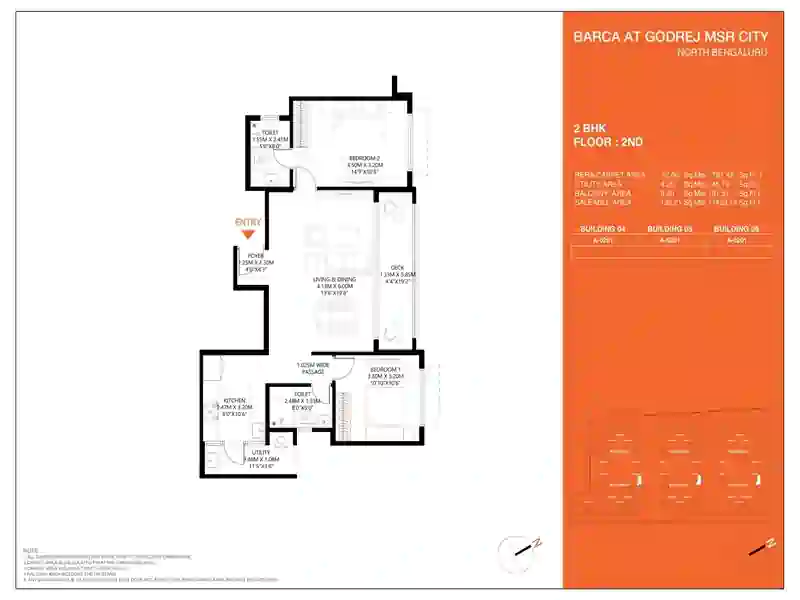 Featured Image of Godrej MSR City 2 BHK Floor Plan