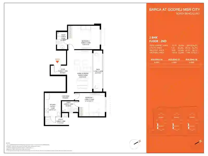 Featured Image of Godrej MSR City 2 BHK Floor Plan
