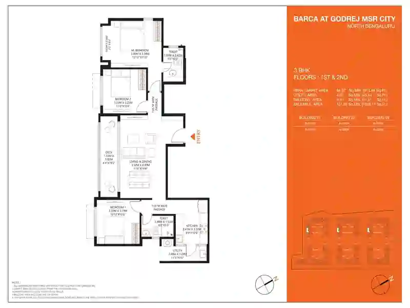 Featured Image of Godrej MSR City 3 BHK Floor Plan