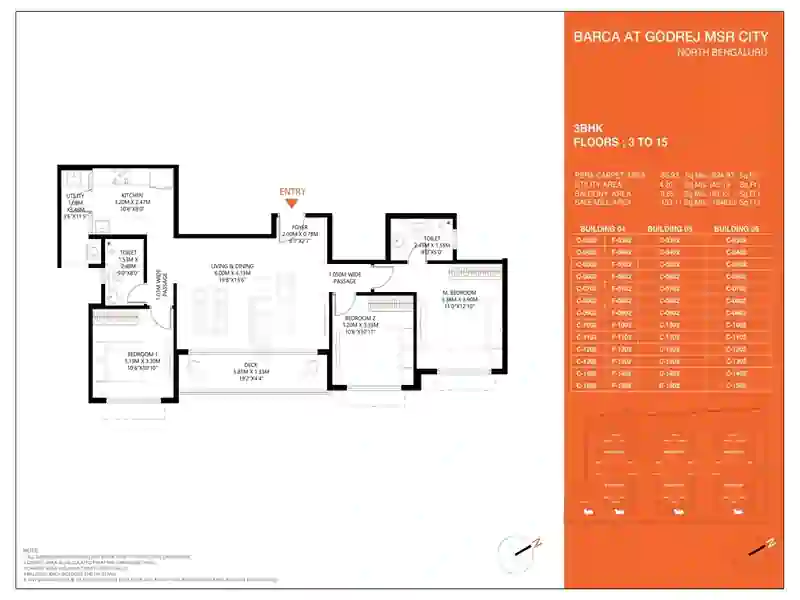 Featured Image of Godrej MSR City 3 BHK Floor Plan