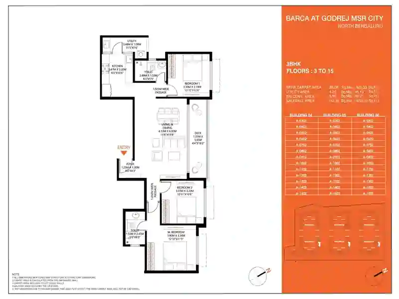 Featured Image of Godrej MSR City 3 BHK Floor Plan