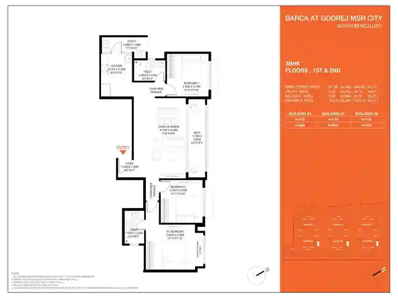 Featured Image of Godrej MSR City 3 BHK Floor Plan