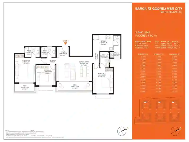 Featured Image of Godrej MSR City 3 BHK Floor Plan