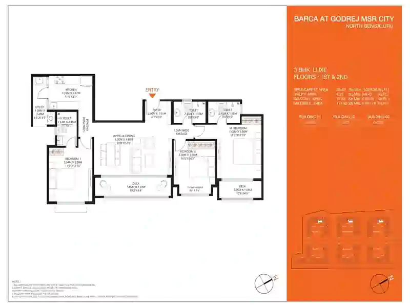 Featured Image of Godrej MSR City 3 BHK Floor Plan