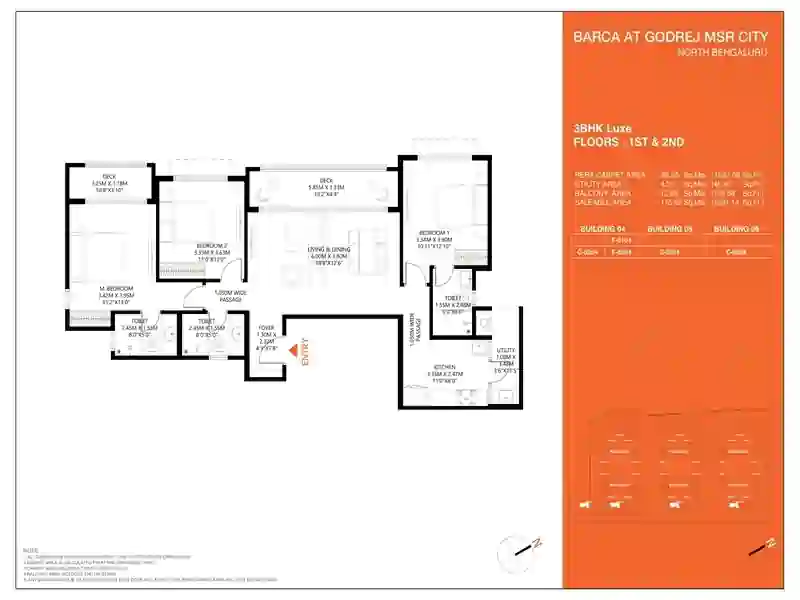 Featured Image of Godrej MSR City 3 BHK Floor Plan