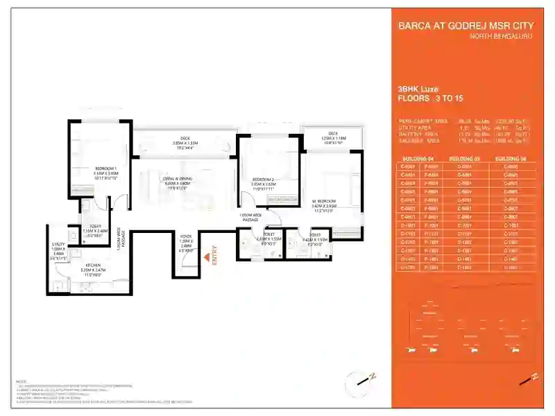 Featured Image of Godrej MSR City 3 BHK Floor Plan
