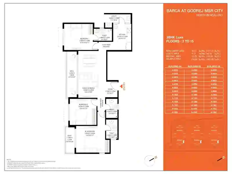 Featured Image of Godrej MSR City 3 BHK Floor Plan